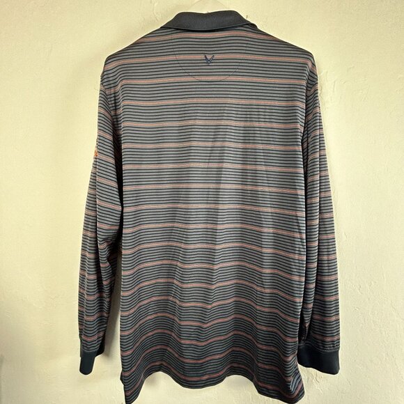 Callaway Mens Striped Long-Sleeve Golf Polo Shirt Pebble Beach Invitational EMC - Picture 2 of 8